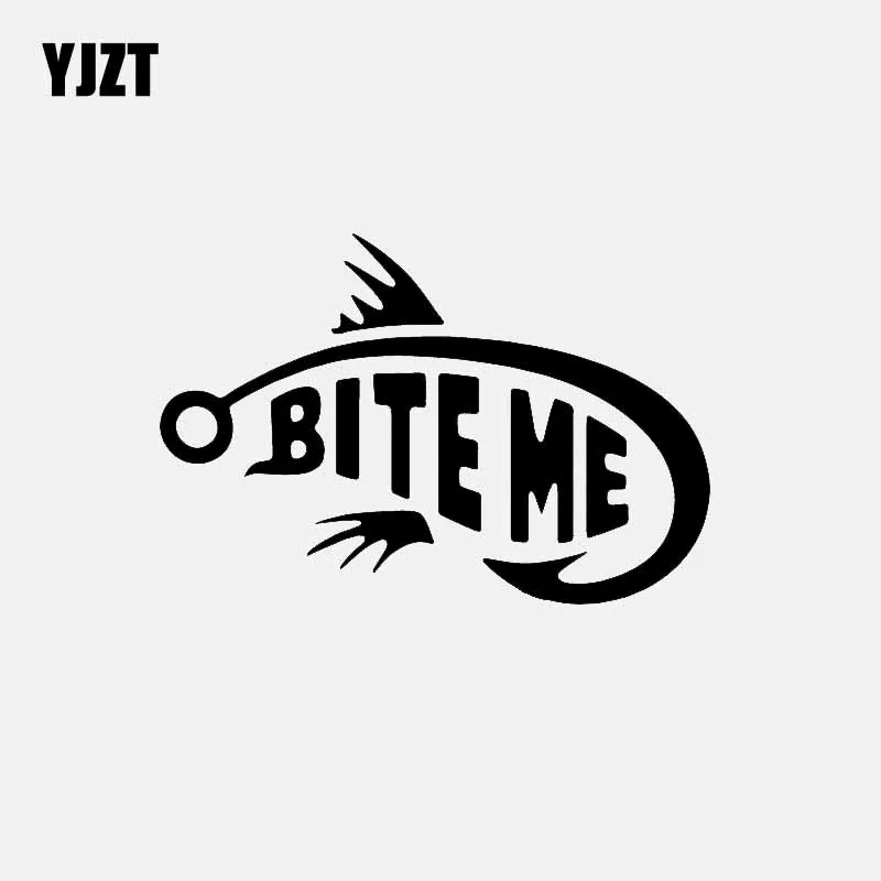 YJZT 13 5 см * 9 1 Bite Me рыбы Виниловая пленка для оклеивания автомобилей Стикеры