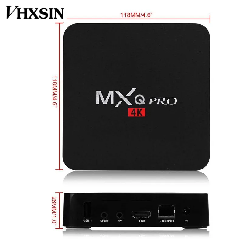 VHXSIN 50 pcs/lot Android 7.1 Tv Box MXQ PRO 4K Quad Core 1GB 8GB amlogic s905w Streaming Media Player Smart Set Top | Электроника
