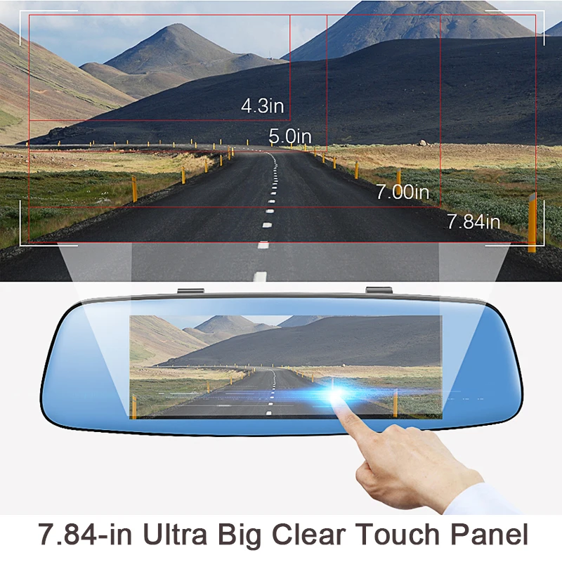 Зеркало-видеорегистратор Blchc E6 4G ADAS 7 84 &quot Android 5 1 с двумя камерами черная коробка 16