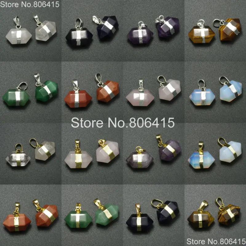 Натуральные Смешанные драгоценные камни призма шестиугольная заостренная