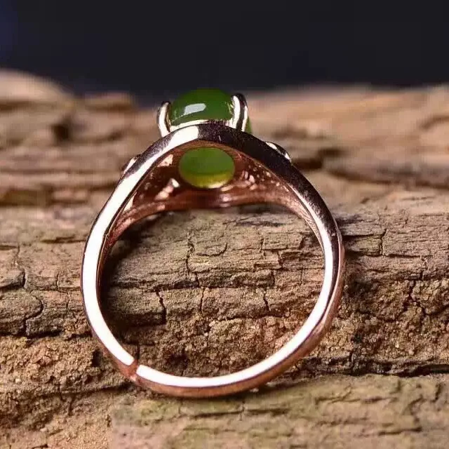 

KJJEAXCMY fine jewelry 925 silver inlaid natural jade ring jewelry gkhe