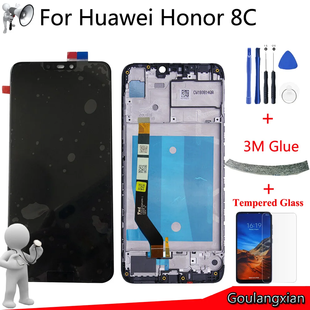 AAA Оригинальный ЖК дисплей с рамкой для Huawei Honor 8C сенсорный экран дигитайзер