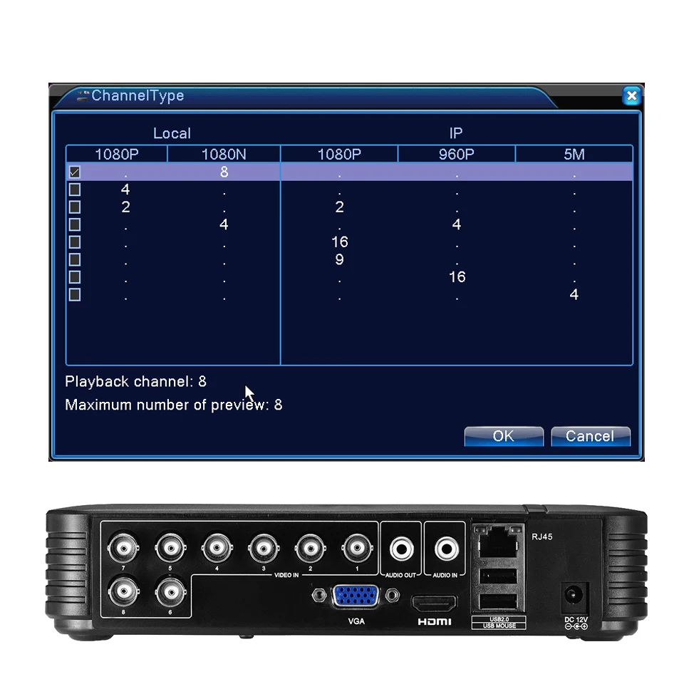 Besder 4 канала 8 каналов AHD DVR видеонаблюдения безопасности CCTV рекордер DVR 4CH 720P 8CH 1080N Гибридный Мини DVR для аналогового AHD IP