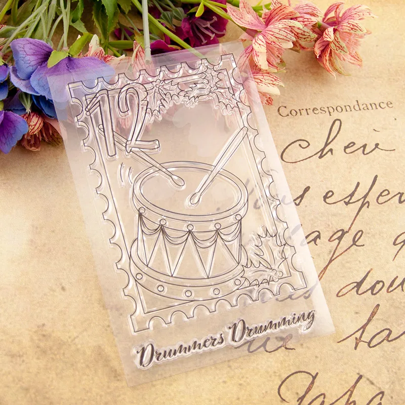 Новый барабанный барабан прозрачный силиконовый штамп для печати сделай сам