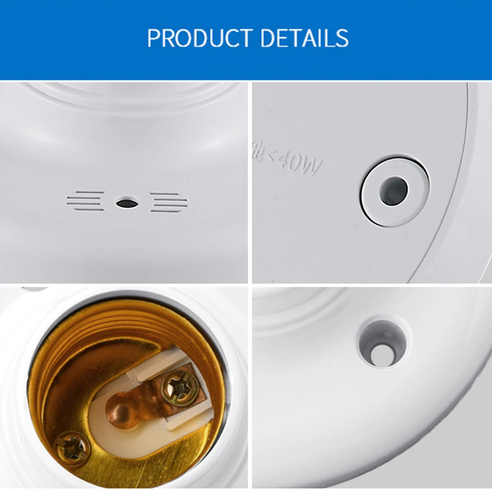 10A E27 Multifunctional Socket LED Light Auto Delay Sensor Switch Tealight Holder Sound Control Garage Screw Lamp Base Home | Лампы и