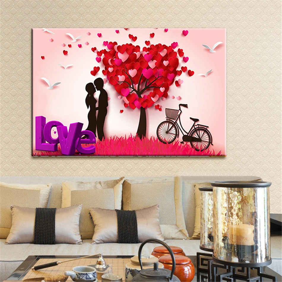 Алмазная живопись 5D сделай сам романтическое влюбленное и любящее дерево полная