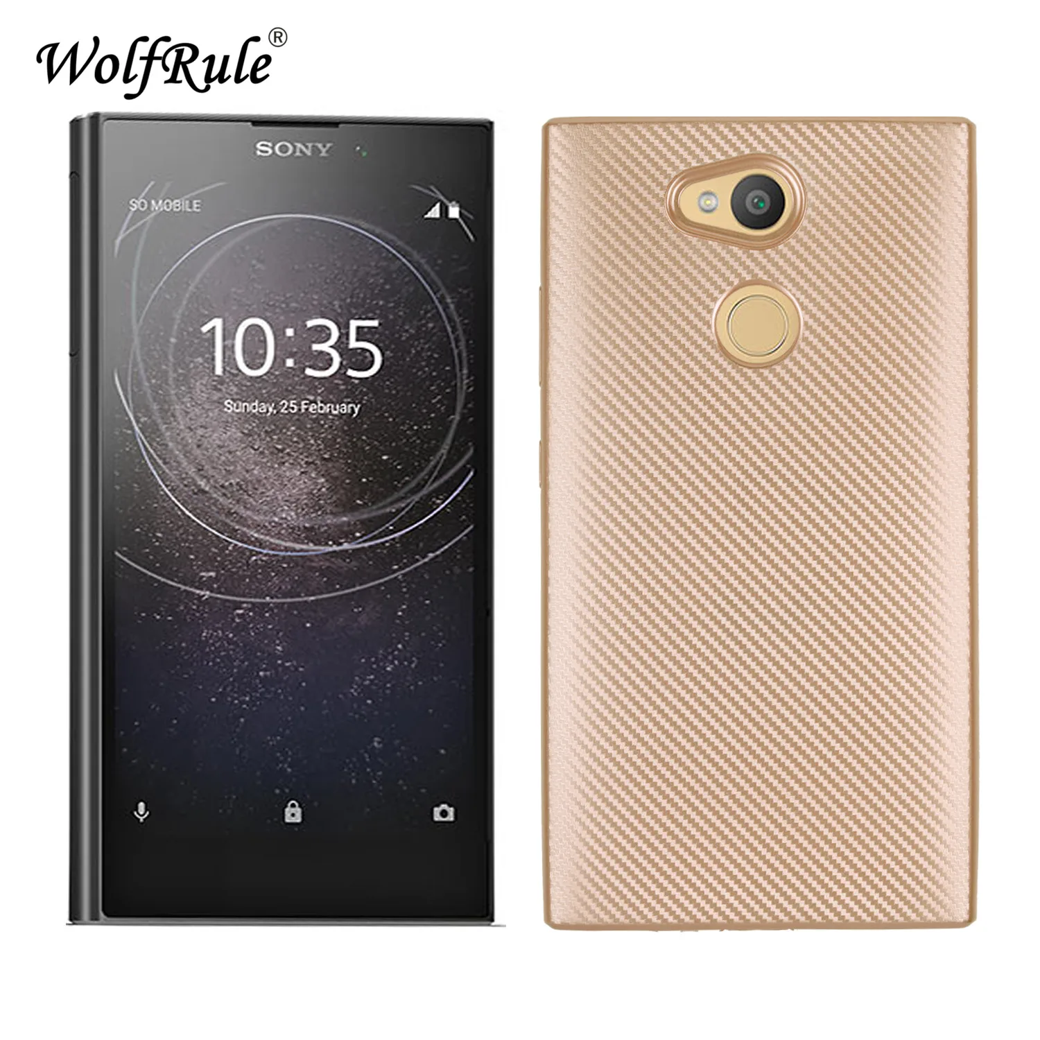 Чехол WolfRule для Sony Xperia L2 Роскошный чехол с полной защитой из углеродного волокна