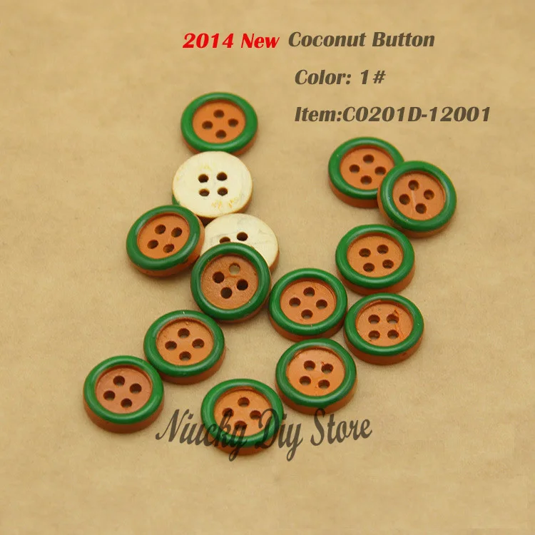 

12.5mm Candy color double color natural coconut shell shirt buttons wholesale 4 holes