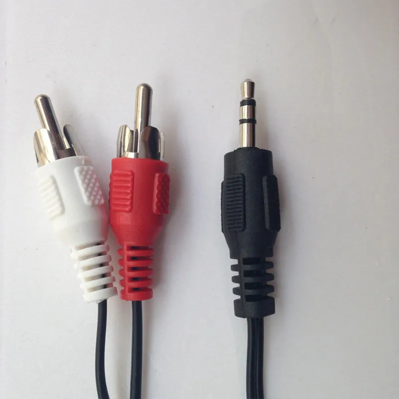 _ 1 м Aux аудио кабель линия 3 5 мм стерео к 2 RCA Y кабеля для ПК DVD TV VCR динамиков камеры