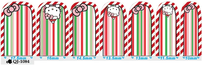 14 шт./лист 14 Тип hellokitty ногтей Обертывания 3D на весь ноготь Стикеры дизайнерские наклейки для ногтей Переводные картинки макияж тату Маникюр Инструмент
