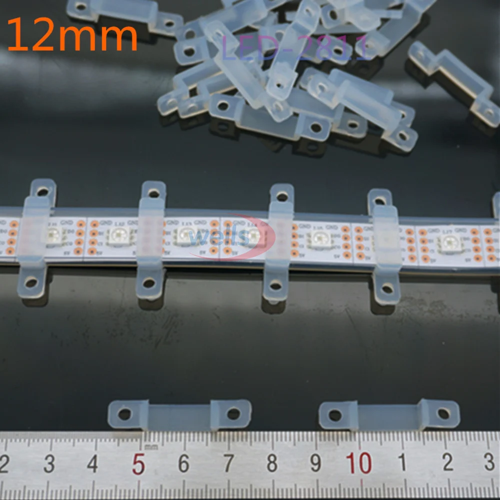 LED Соединители для полосок силиконовые клипсы 200/500/2000/5000 шт. 5050 WS2811 WS2812 RGBW RGB 8мм/10мм/12мм на.