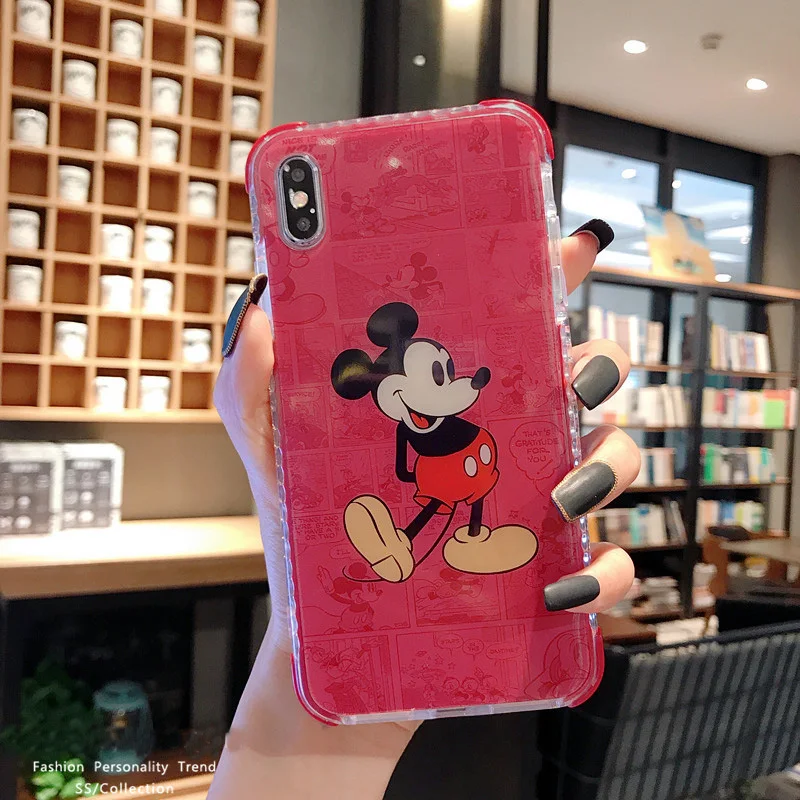 Для iphone XS Max милые Микки Минни Подушки Безопасности телефонные чехлы для XR X 7 плюс