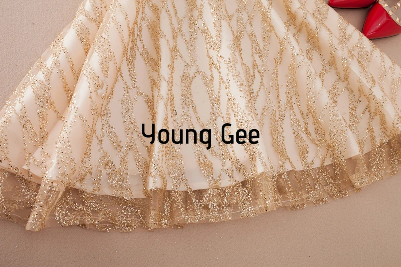 Young Gee элегантные кружевные короткие платья лето осень бисер блестящие блестками