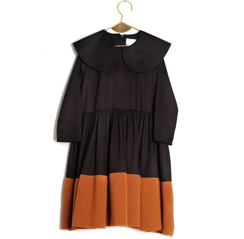 Dress B Комплект одежды для детей; коллекция года; сезон осень-зима; рубашка с длинными рукавами для маленьких мальчиков и девочек; платье с юбкой; детская одежда; Vestidos - Цвет: Dress B