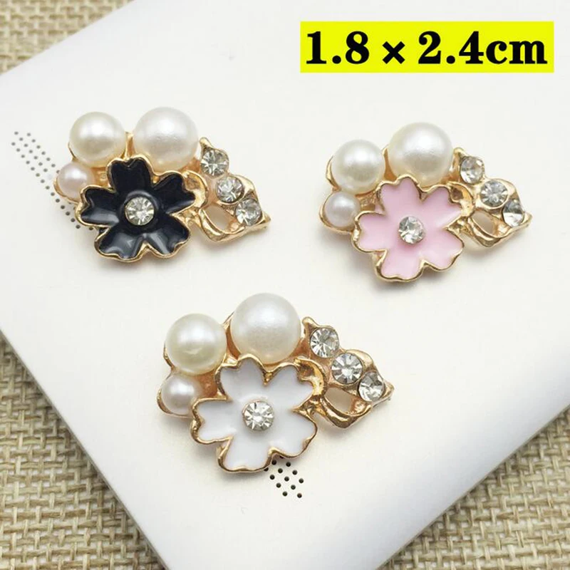 30 шт. винтажные металлические цветочные пуговицы Стразы DIY аксессуары для волос