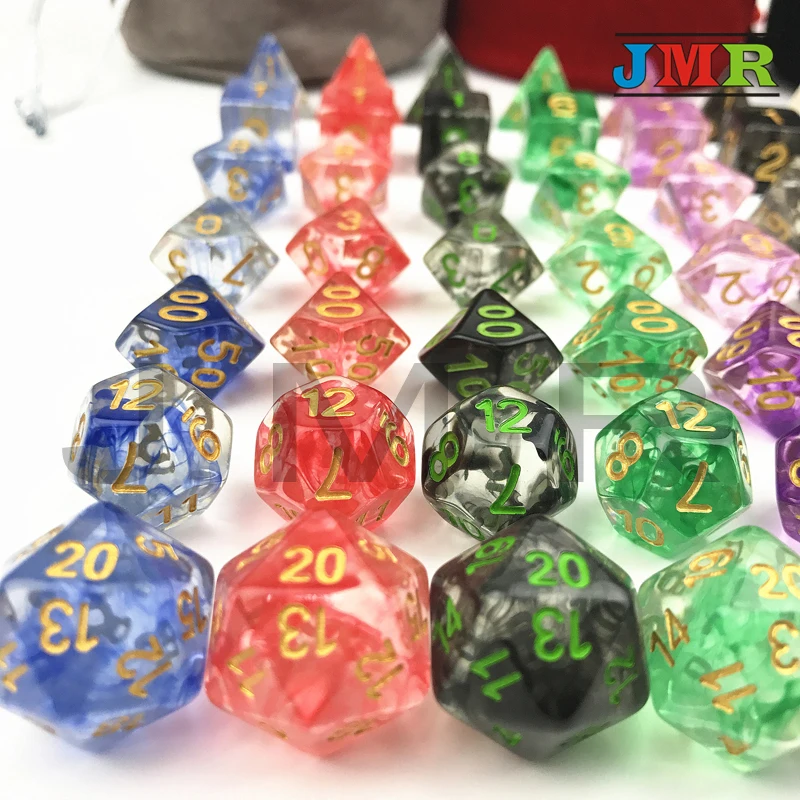 Туманность игральная кость 7 шт./компл. Juegos De Меса Dados, набор D4-D20 многогранные кубики для ролевой игры Подземелья и Драконы кости наборы для ухода за кожей, для игры в кости для штабелирования