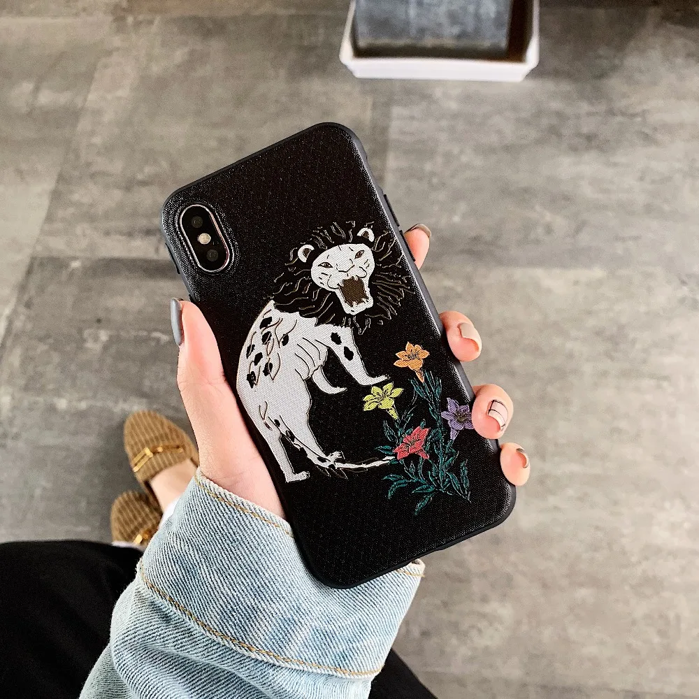 Телефонный чехол с цветочным рисунком льва для iPhone X XS XSMax XR, чехлы для 6 6S 7 8 Plus, силиконовый мягкий TPU фундамент.