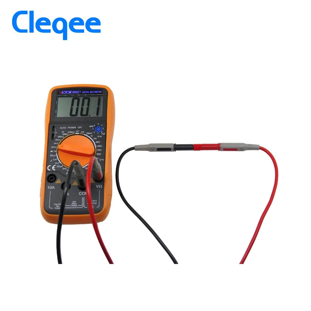 Cleqee P1032 мультиметр Тестовый Кабель впрыска литая 4 мм Банановая вилка тестовая