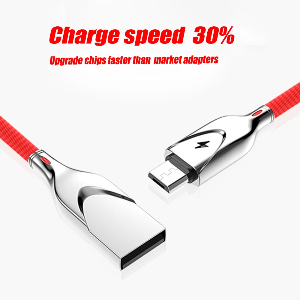 2.3A цинковый сплав Micro USB type C кабель для iPh X 8 7 6 быстрое зарядное устройство