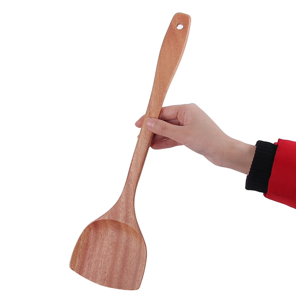 Spatula Кухонный инструмент кухонная посуда Деревянная Лопатка деревянная лопатка кухонный инструмент для антипригарной сковороды ложка для риса три типа - Цвет: Spatula