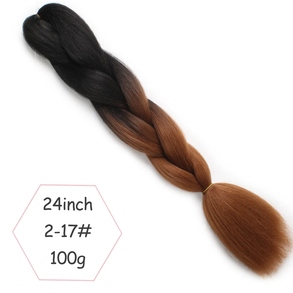 Xtrend, 8 шт., большие синтетические косы, вязанные крючком волосы, 24 дюйма, Омбре, косички, наращивание волос для женщин, розовый, один тон, два тона, три тона - Цвет: #24