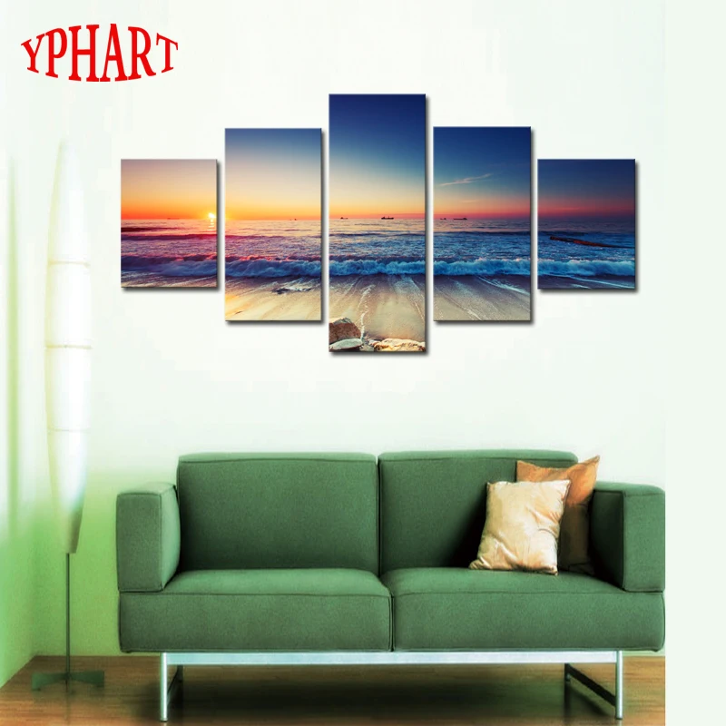 5 панелей с рамкой для морского пейзажа холст принтом современная картина на