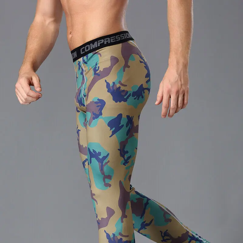 Мужские компрессионные брюки облегающие Легинсы под слоем для занятий спортом