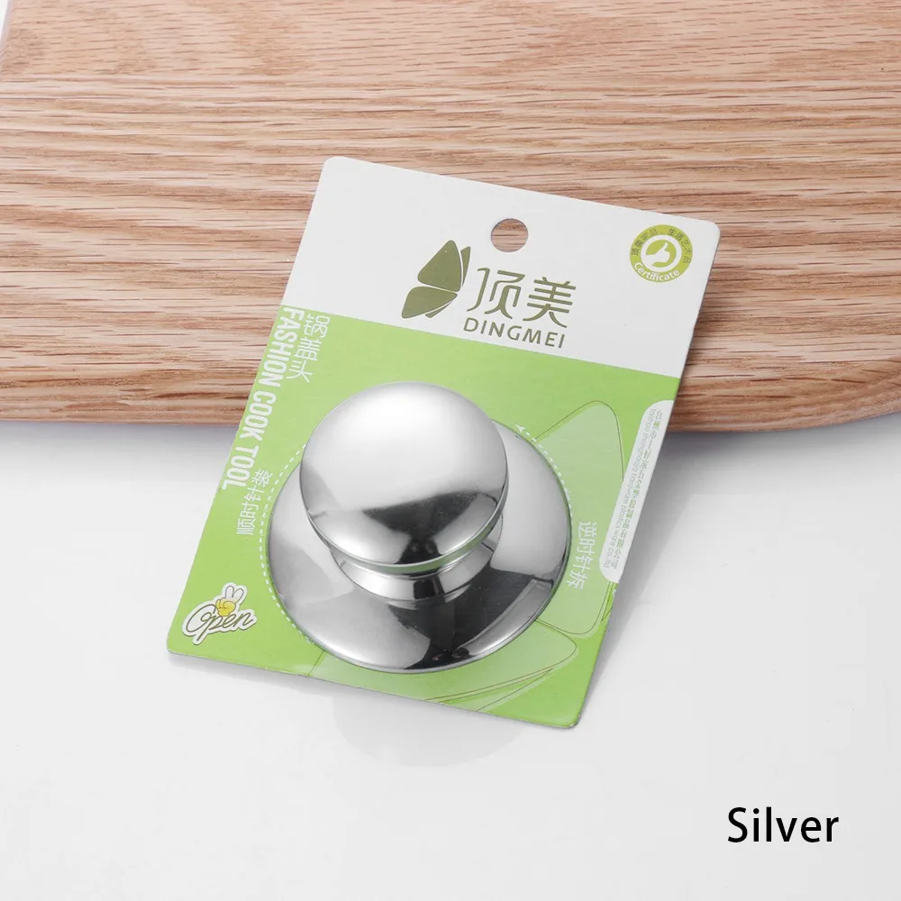 silver Новинка, 1 шт., 7*4 см, нержавеющая сталь, рукоятка, ручка, винт, сменная сковорода, кастрюля, стеклянная крышка, ручка, рукоятка, ручка, кухонная посуда - Цвет: silver