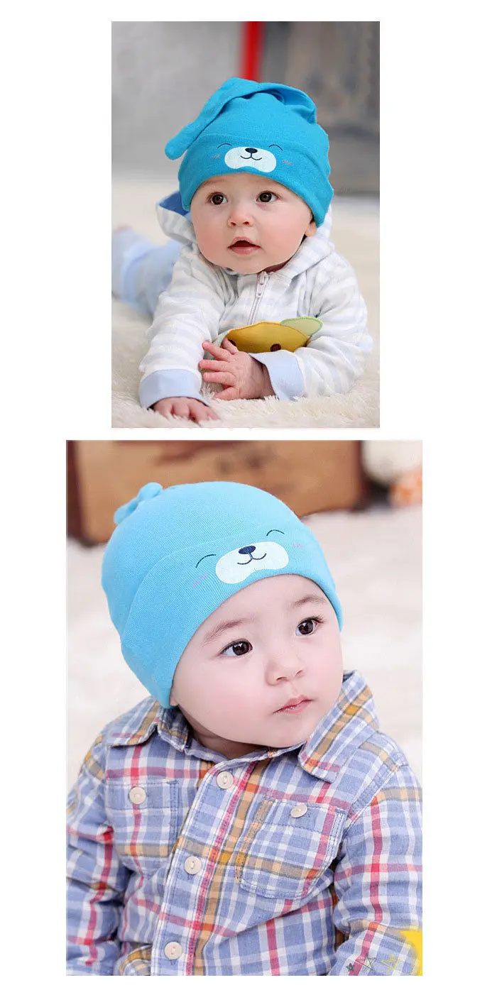2017 Newborn Baby Infant Toddler Cute Bear Animal Hat Cotton Knotted Beanie Prop Cap | Детская одежда и обувь