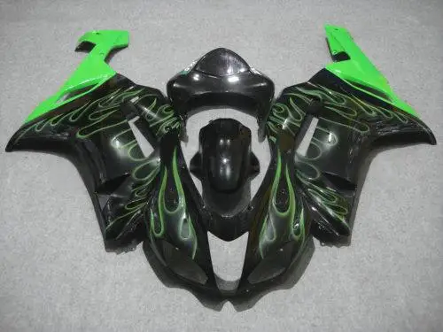 Мотоцикл обтекатель комплект для KAWASAKI Ninja ZX6R 636 07 08 ZX 6R 2007 2008 zx6r ABS зеленое пламя