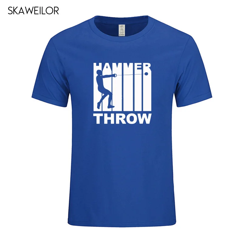 Мужская футболка с принтом Hammer Throw стильная коротким рукавом хлопковая