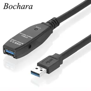 bochara active repeater usb 3 0 extension cable built in ic chipset male to female mf foilbraided shielded super speed 5m 10m free global shipping