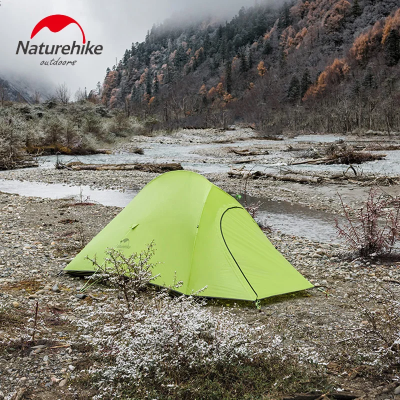 Naturehike 1 человек палатка Открытый Сверхлегкий оборудование для кемпинга большое пространство 20D нейлон зима лето свет кемпинг палатка с ковриком