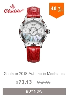 Роскошные Брендовые женские кварцевые часы Gladster с зеленым и красным кожаным ремешком, женские наручные часы из нержавеющей стали с сапфировым кристаллом, ЖЕНСКИЕ НАРЯДНЫЕ часы
