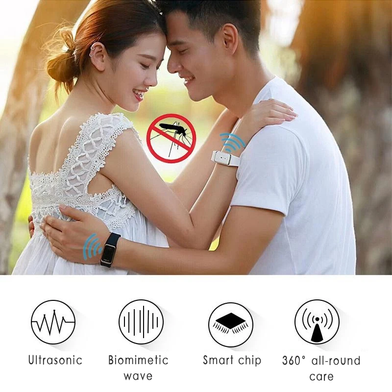 Новинка 2019 умный перезаряжаемый через USB браслет с репеллентом от комаров