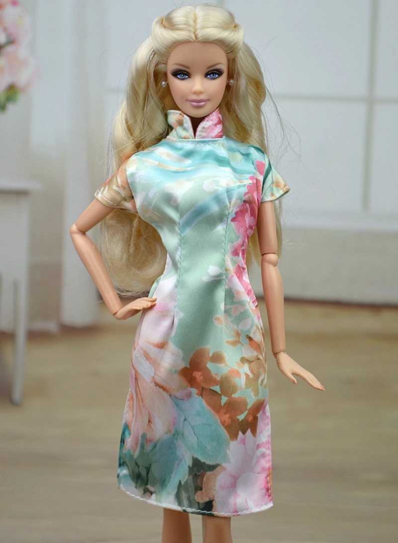 Китайское традиционное платье Qipao для куклы Барби чонсам уникальные вечерние