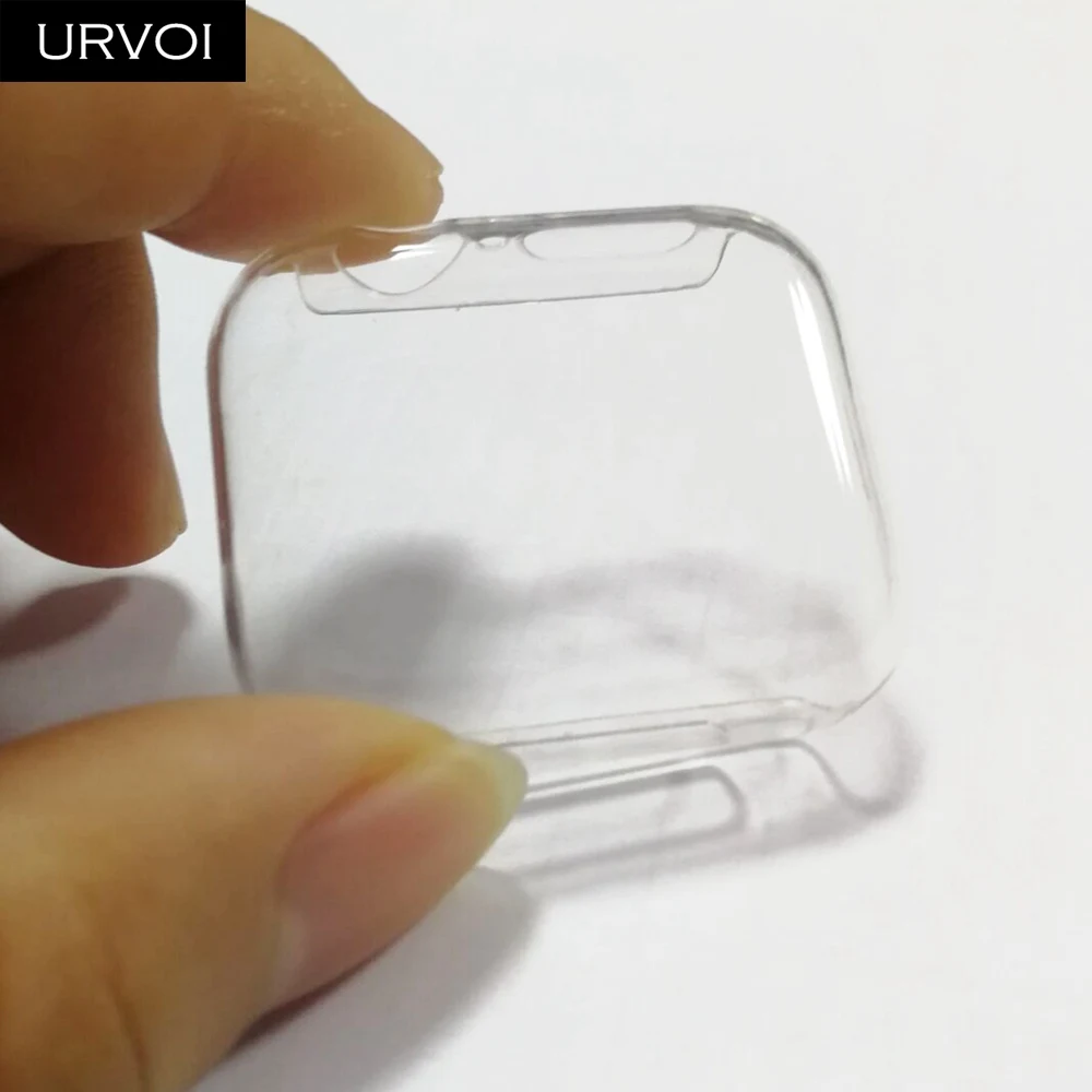 Transparency Чехол URVOI для Apple Watch series 5, 4, 3, пластиковая рамка, Защита экрана для iWatch, чехол, тонкий чехол, ремешок, 40, 44 мм - Цвет: Transparency