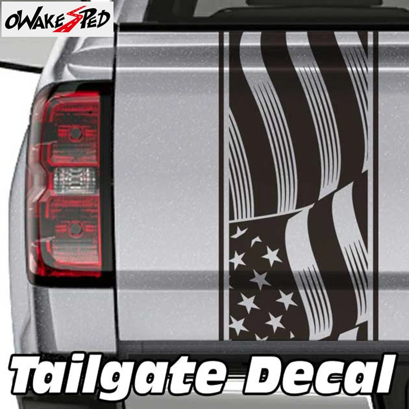 1pcs American Flag Graphics Decal Pick Up Truck Tailgate Sticker Car Tail Decals For Ford F-150 ISUZU Chevrolet Mitsubishi GMC | Автомобили