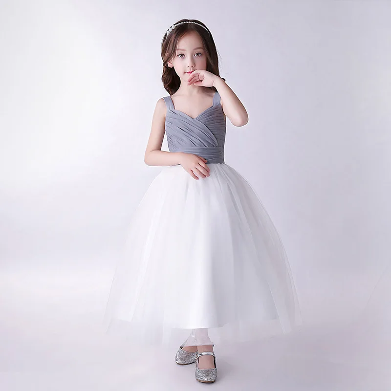 Elegent Girls Clothes Homecoming Party Flower Girl Dress Princess Gray White Vestidos For 4 6 8 10 12 14 16 17 Years Old 184037 | Детская