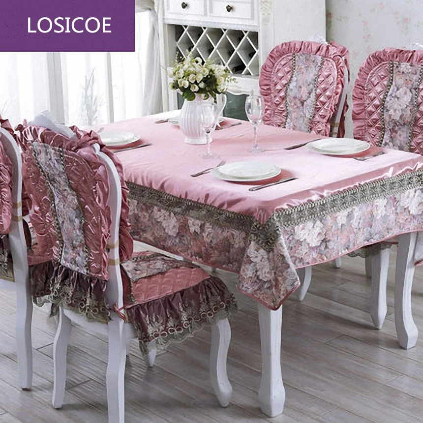 

Высококачественная розовая коричневая Европейская скатерть для обеденного стола толстые теплые чехлы для стульев тканевая подушка роскош...