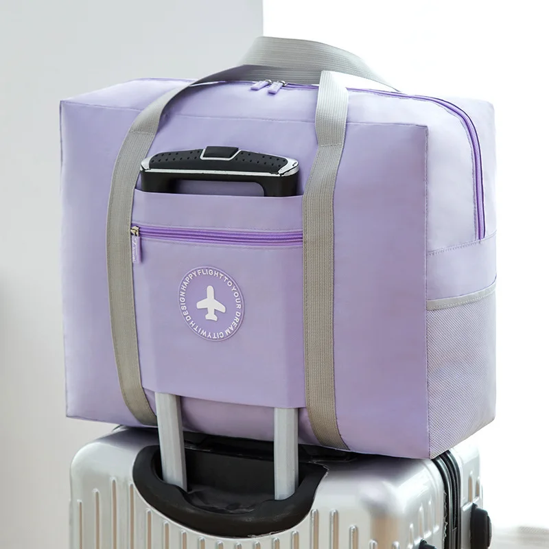 Purple Складная Большая Дорожная сумка, Женская водонепроницаемая большая спортивная сумка, чемодан, сумка на выходные, органайзер для путешествий, сумки для сна, дорожная сумка, розовая - Цвет: Purple
