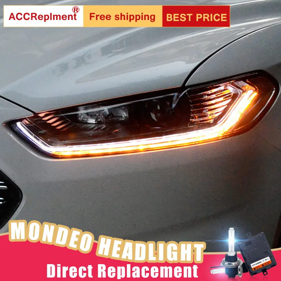 2Pcs LED Headlights For Ford Mondeo 2013-2015 led car lights Angel eyes xenon HID KIT Fog Daytime Running Lights | Автомобили и