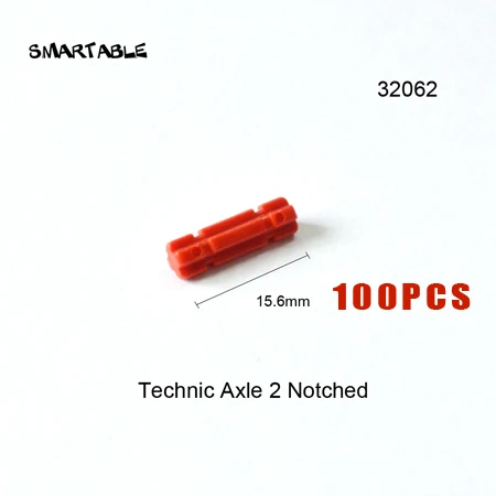Axle 2 notch-100pcs Smartable Technic Axle MOC части строительного блока игрушки Совместимые все бренды technic 32062/4519/3706/3707/3708/6587/24316/87083 игрушки - Цвет: Axle 2 notch-100pcs