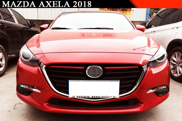 Для Mazda 3 Axela BM передняя решетка радиатора Решетка Гриль Крышка отделка вставка литье Garnish Guard стайлинга автомобилей