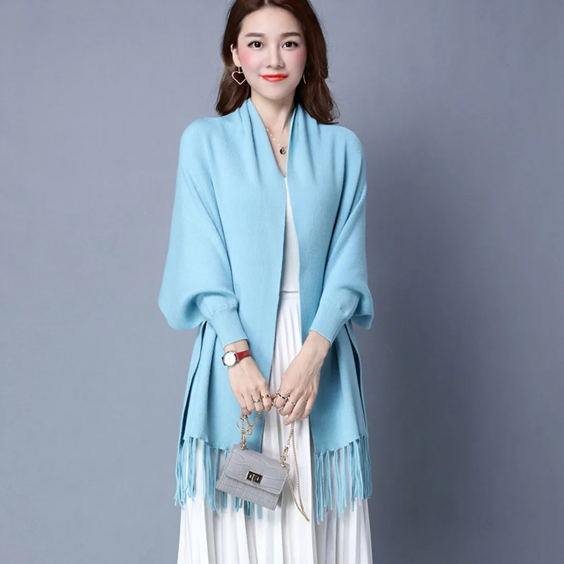Batwing Sleeve Loose Cardigan Sweaters Women 2019 Spring Casual Tassel Knit Long Sweater Jumper Outwear Oversize |