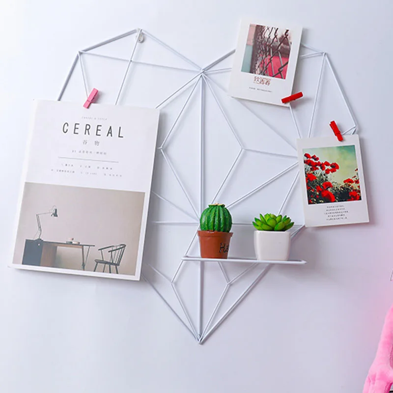 DIY железная сетка мульти-рамка настенная декоративная Любовь Сердце металлическая настенная сетка сетки подвесные креативные фото полка для хранения памятки доска