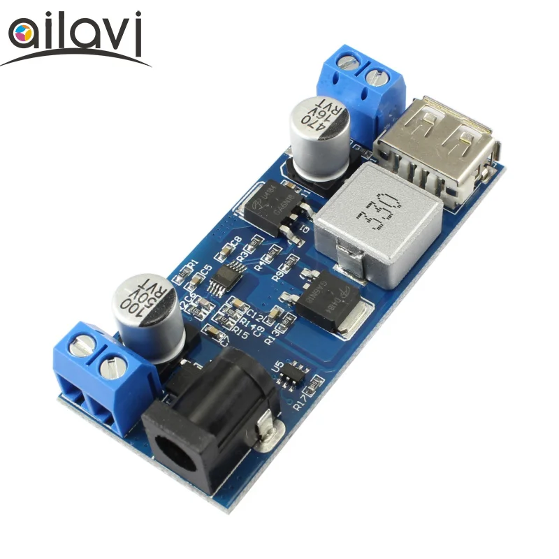 Модуль понижающего напряжения постоянного тока 24 В 12 В до 5 В 5 А, плата преобразователя источника питания с USB-портом, Поддержка порта, оборудование для Android/IPONE, быстрая зарядка