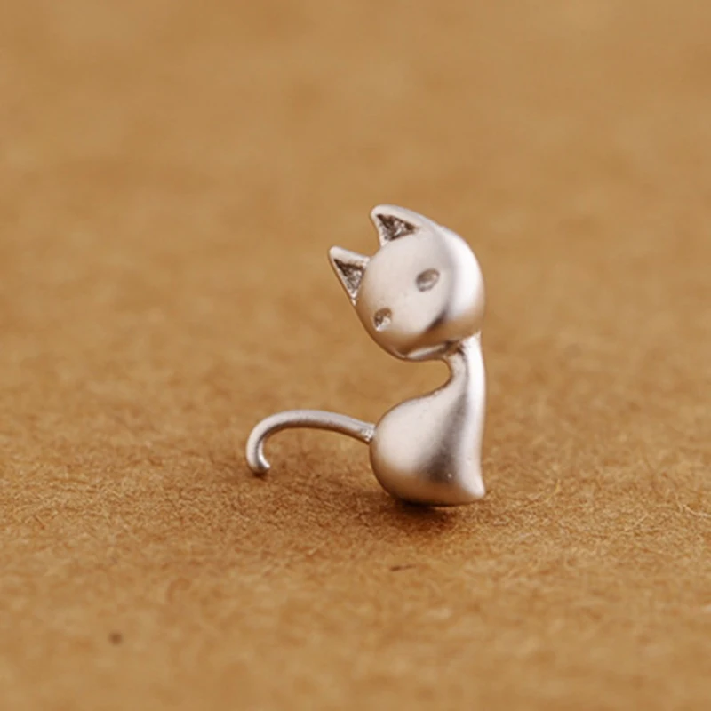 Серьги-гвоздики женские из серебра 925 пробы с милыми мультяшными 3D животными |