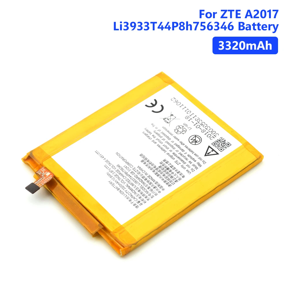 Настоящая Li3933T44P8h756346 литиевая батарея для zte A2017 A2018 Axon 7 Axon 7S 3320 мАч полимерные аккумуляторы для мобильных телефонов