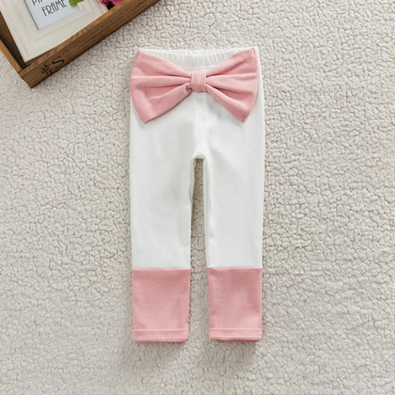 Дети Обувь для девочек хлопок pp Брюки белый и розовый серый стрейч теплый лук